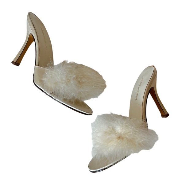 Victoria's Secret Shoes Vtg 9s Victorias Secret White Feather